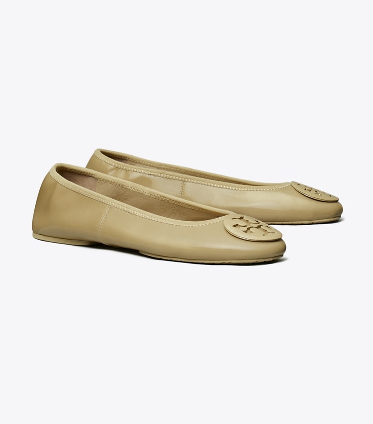 Tory Burch designer flats Reva Travel Ballet in PALO SANTO / PALO SANTO angle