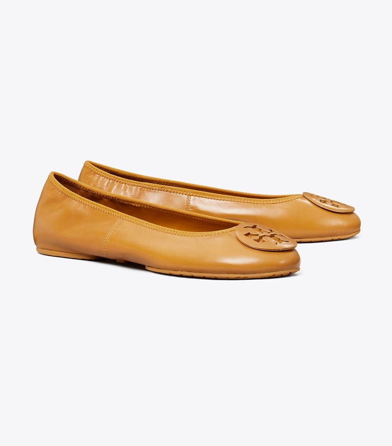 Tory Burch designer flats Reva Travel Ballet in WALNUT / WALNUT angle