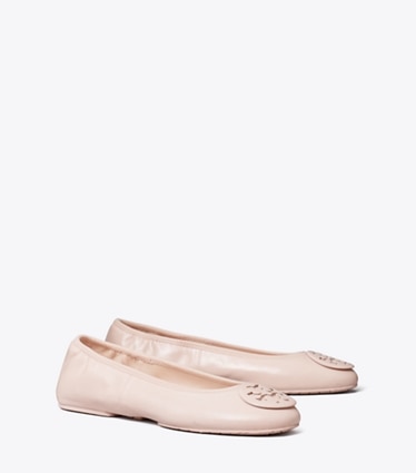 Tory Burch designer flats Reva Travel Ballet in ROSE angle