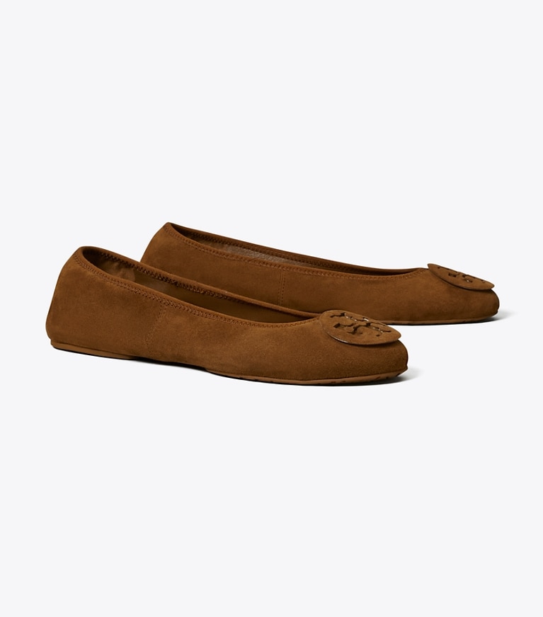 Tory Burch designer flats Reva Travel Ballet in PARK BENCH angle