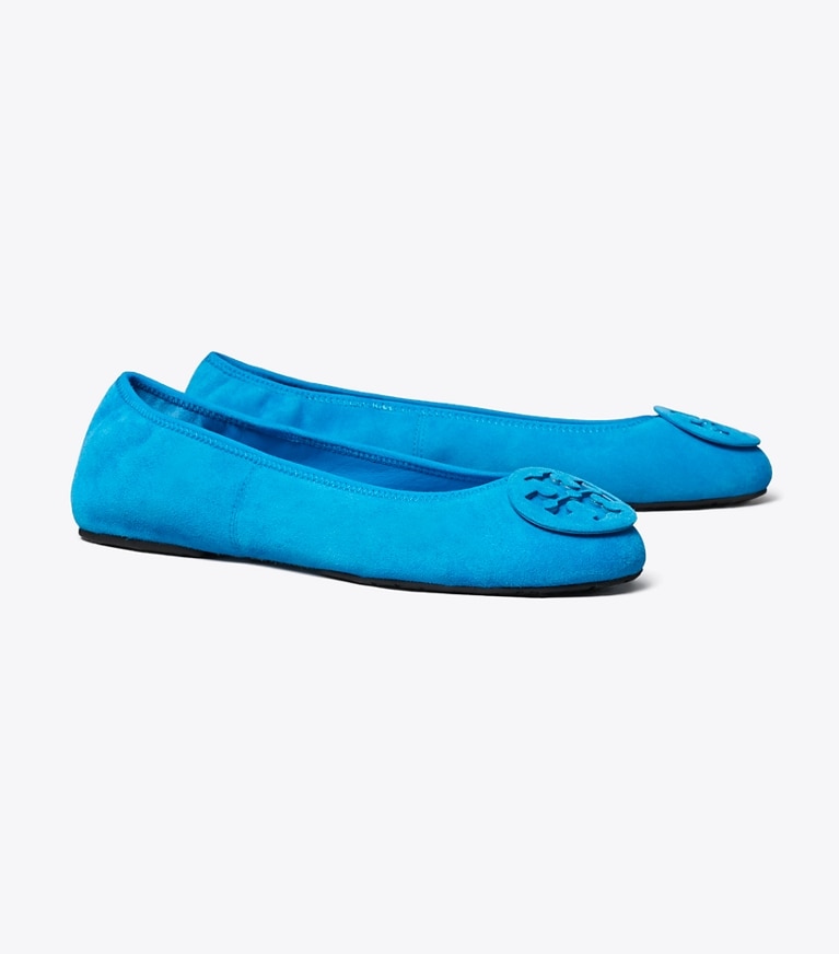 Tory Burch designer flats Reva Travel Ballet in DEEP BLUE / DEEP BLUE angle