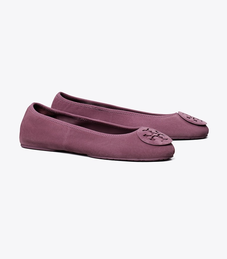 Tory Burch designer flats Reva Travel Ballet in MAUVE / MAUVE angle