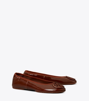 Tory Burch designer フラット リーヴァ トラベル バレエシューズ in FUOCO / FUOCO angle