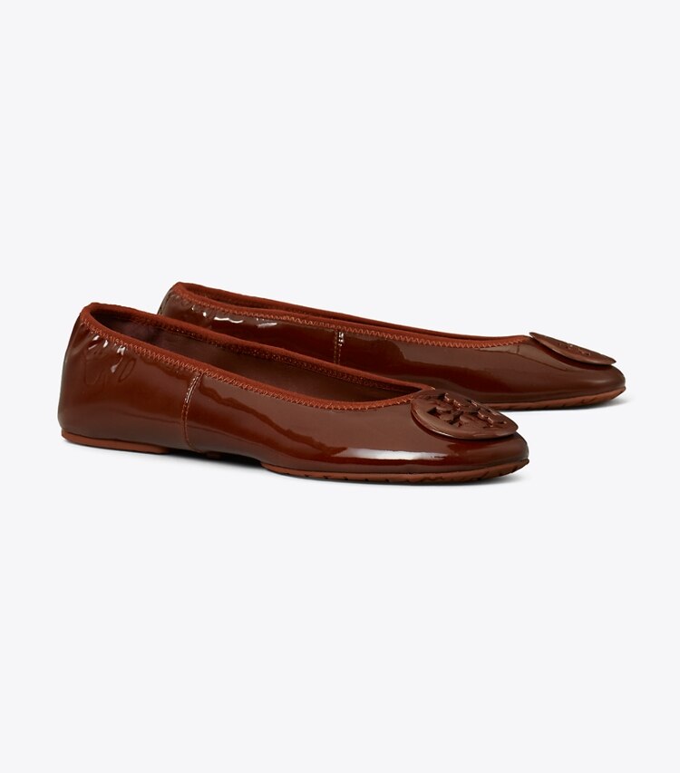 Tory Burch designer フラット リーヴァ トラベル バレエシューズ in FUOCO / FUOCO angle