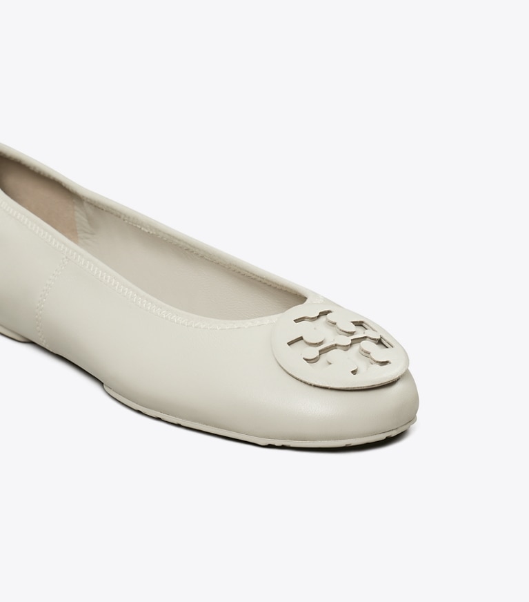 Tory Burch designer flats Reva Travel Ballet in ASH CLOUD angle