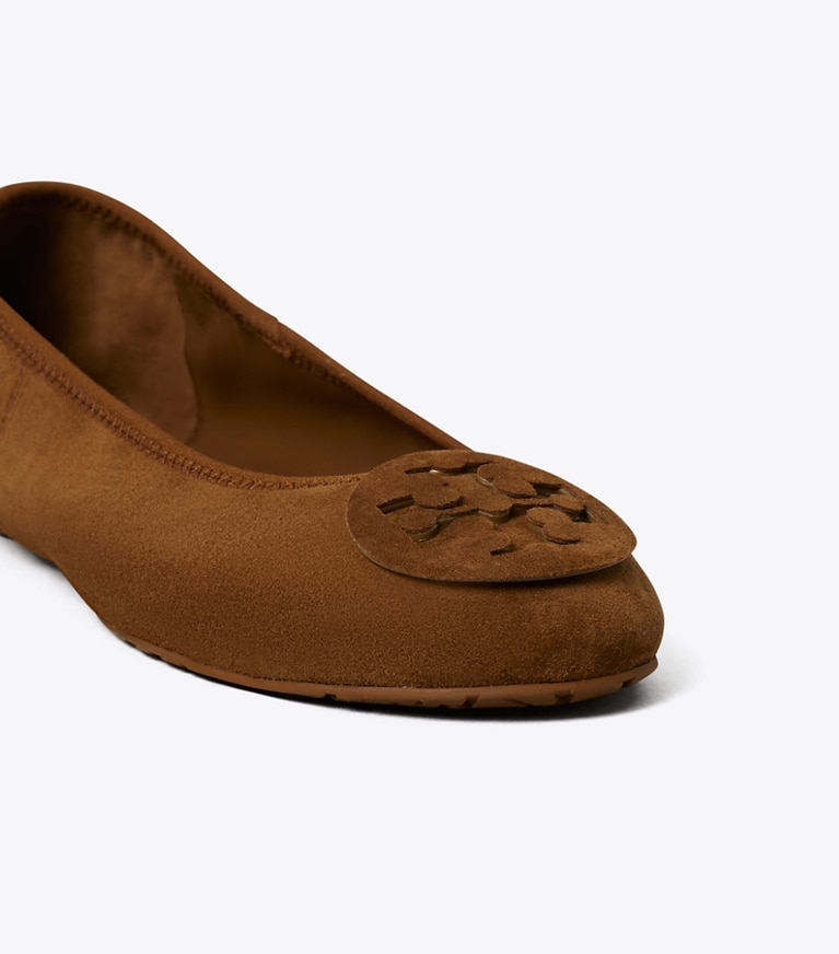 Tory Burch designer flats Reva Travel Ballet in PARK BENCH detail