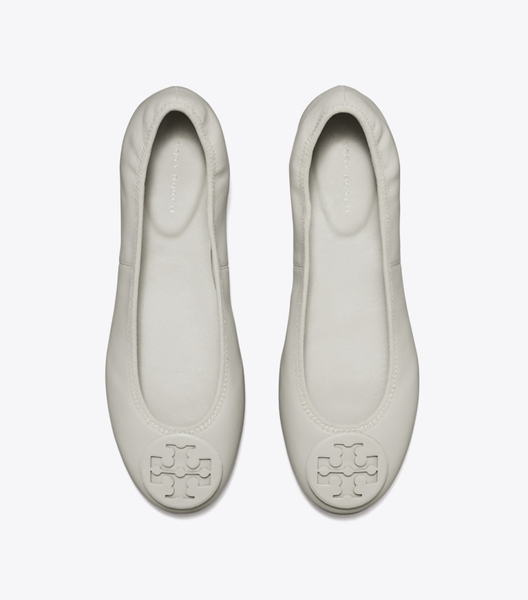 Tory Burch designer flats Reva Travel Ballet in ASH CLOUD angle