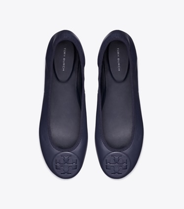 Tory Burch designer flats Reva Travel Ballet in NEW NAVY / NEW NAVY overhead
