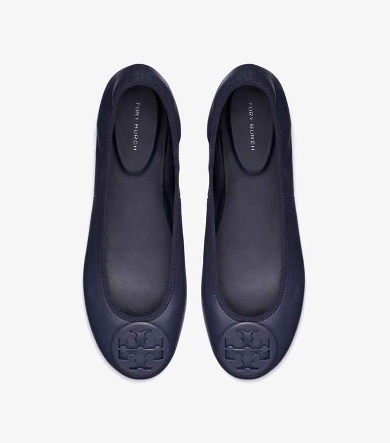 Tory Burch designer flats Reva Travel Ballet in NEW NAVY / NEW NAVY angle