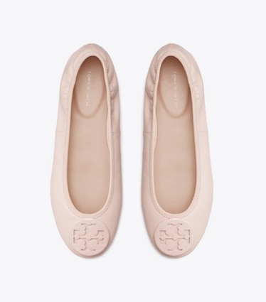 Tory Burch designer flats Reva Travel Ballet in ROSE overhead