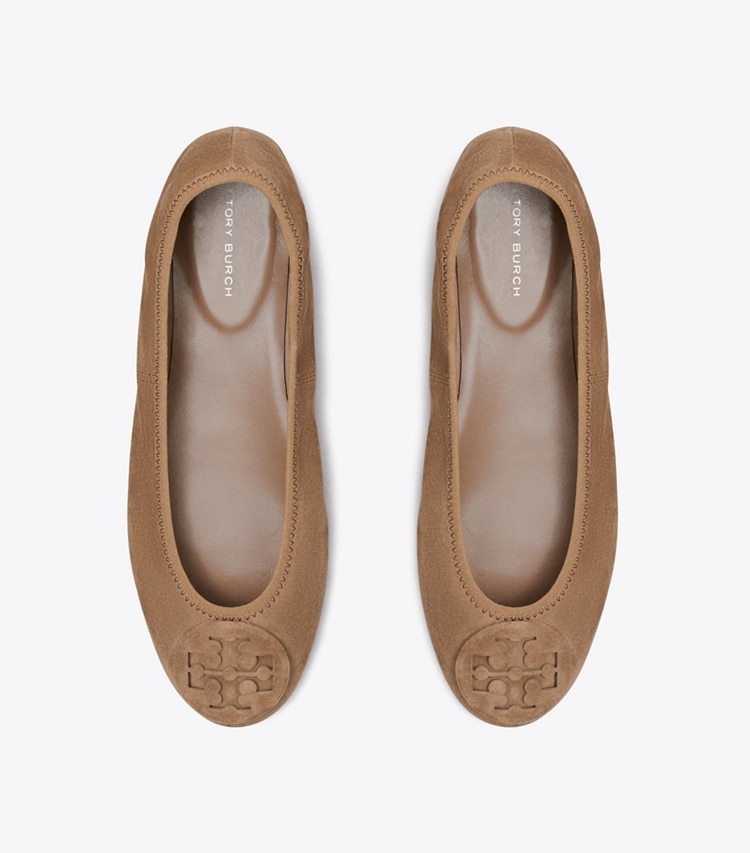 Tory Burch designer flats Reva Travel Ballet in RIVER ROCK overhead