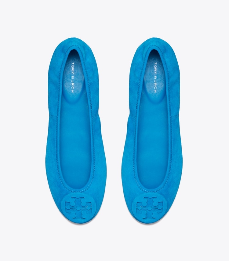 Tory Burch designer flats Reva Travel Ballet in DEEP BLUE / DEEP BLUE overhead