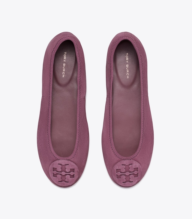 Tory Burch designer flats Reva Travel Ballet in MAUVE / MAUVE overhead