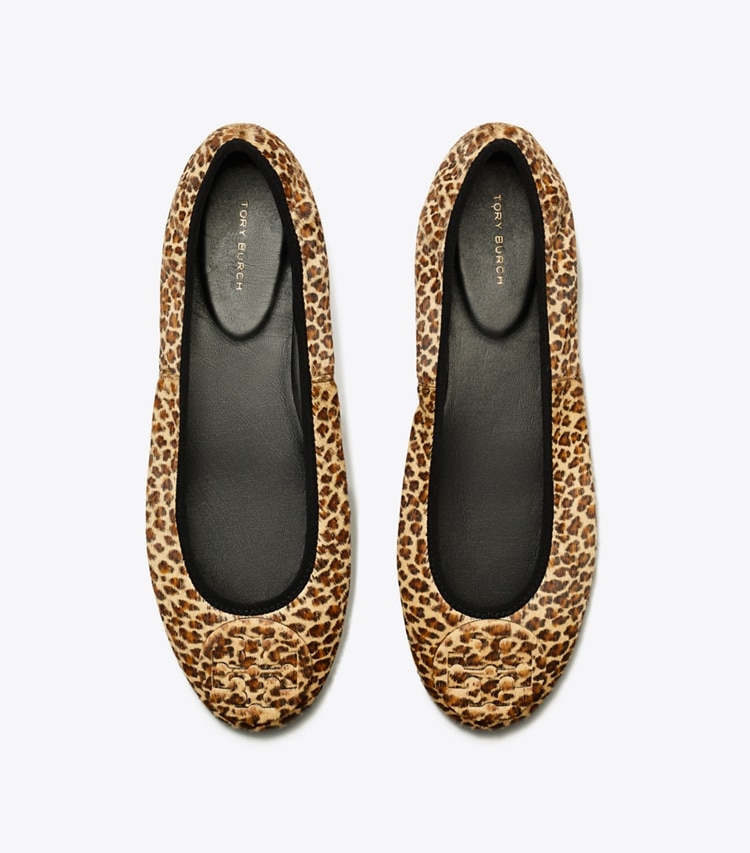 Tory Burch designer flats Reva Travel Ballet in LEOPARD MULTI / LEOPARD MULTI overhead