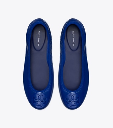 Tory Burch designer flats Reva Travel Ballet in BALLPOINT BLUE / BALLPOINT BLUE overhead