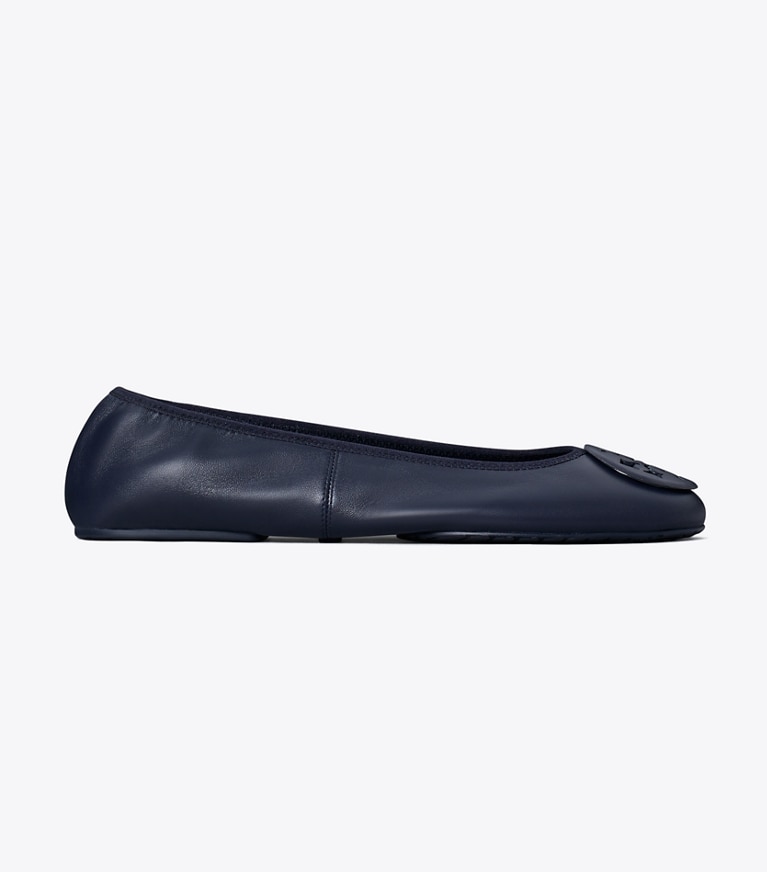 Tory Burch designer flats Reva Travel Ballet in NEW NAVY / NEW NAVY angle