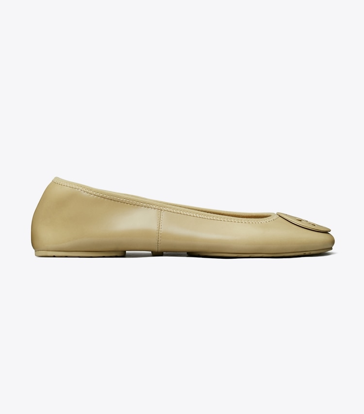 Tory Burch designer flats Reva Travel Ballet in PALO SANTO / PALO SANTO side