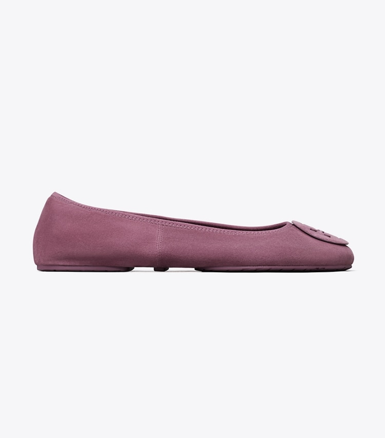 Tory Burch designer flats Reva Travel Ballet in MAUVE / MAUVE side