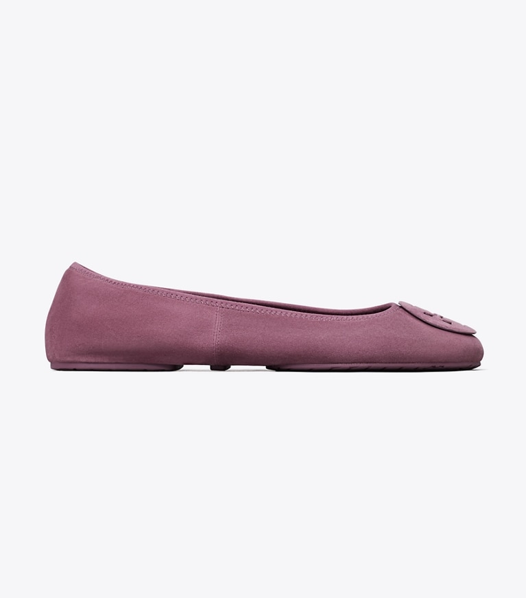 Tory Burch designer flats Reva Travel Ballet in MAUVE / MAUVE side