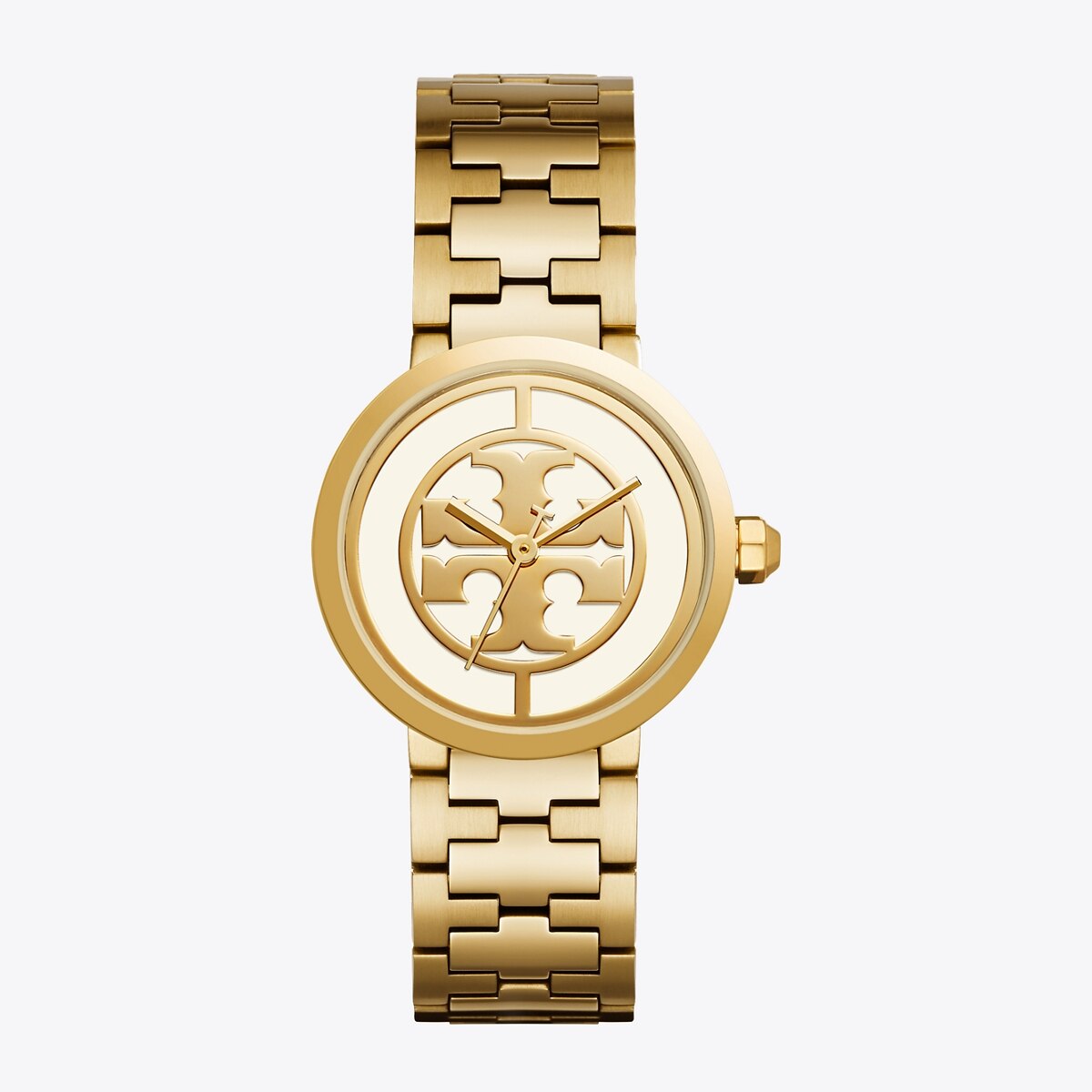 Introducir 49+ imagen tory burch reva gold tone stainless steel women’s watch