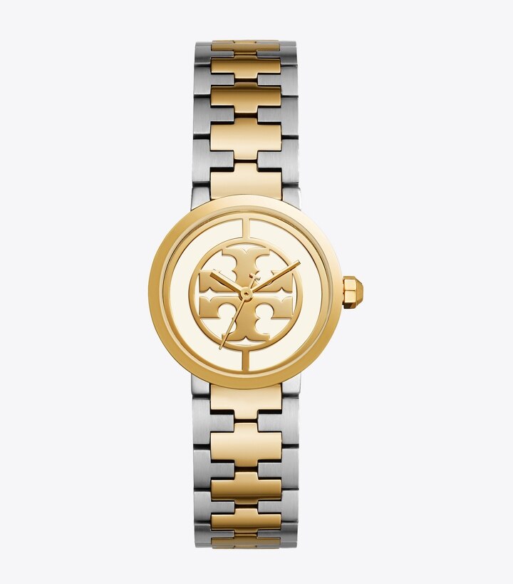 Reva Watch, Two-Tone Gold/Stainless Steel/Ivory, 28 MM: Women's Designer  Strap Watches | Tory Burch