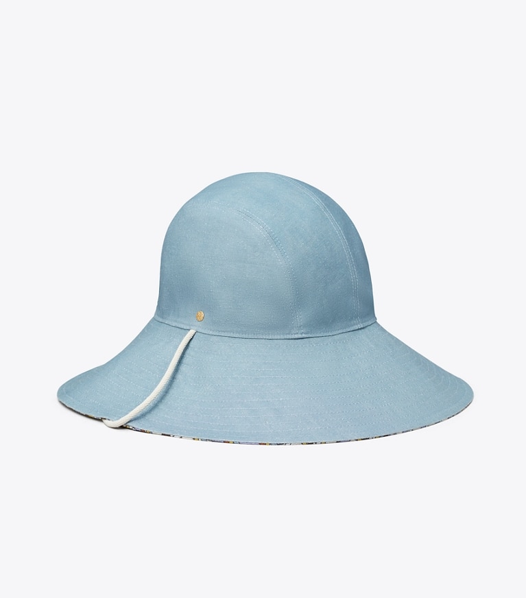 Tory Burch designer hats Reversible Basket-Weave Bucket Hat  in Multi front