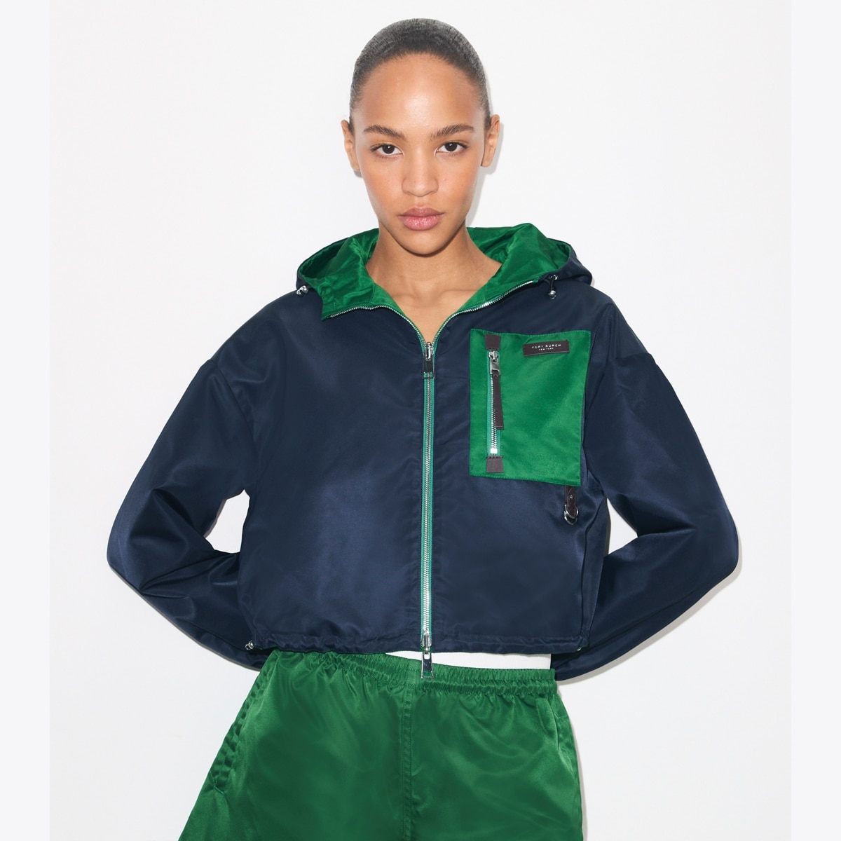 Reversible Cropped Nylon Jacket: Women's Designer Jackets | Tory Burch