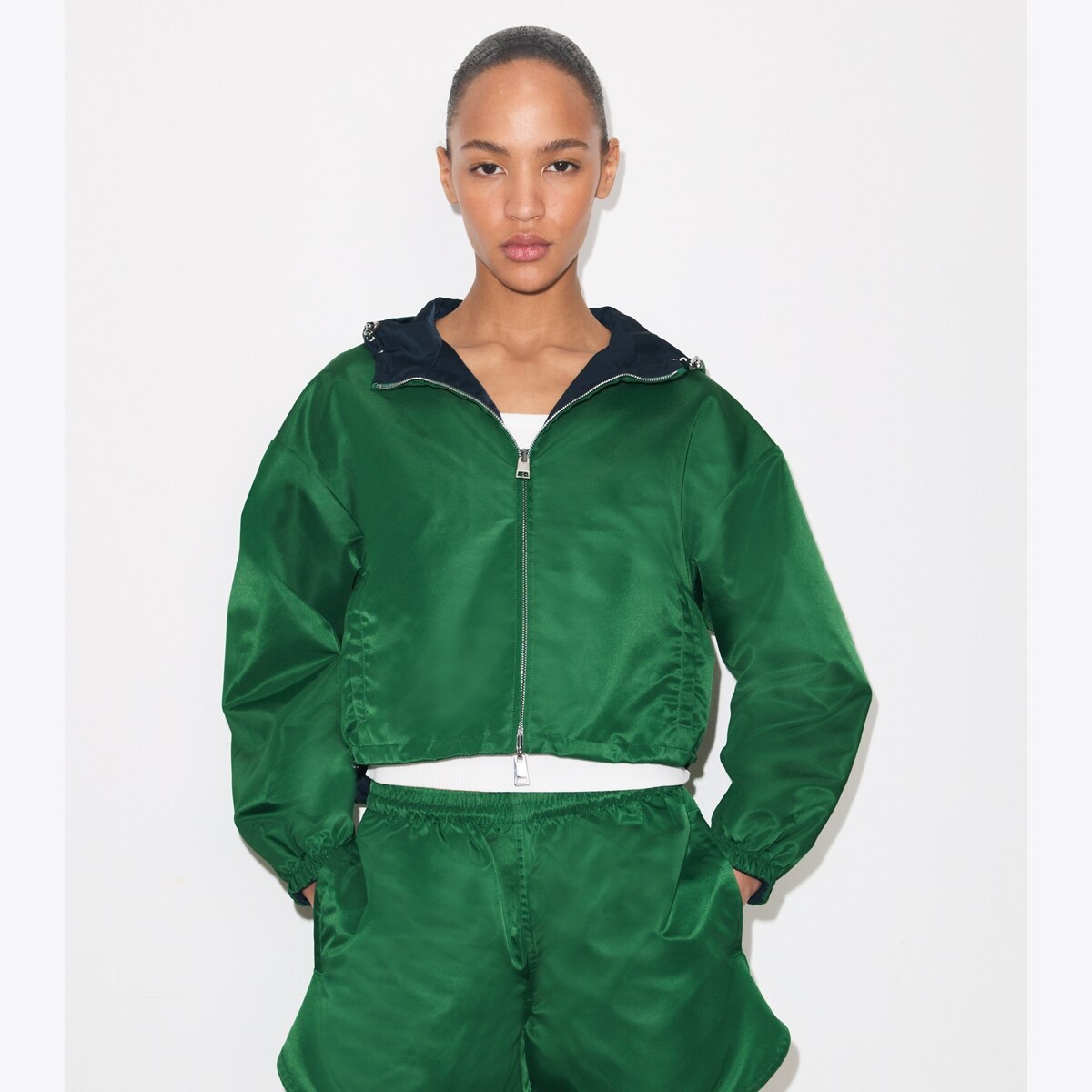 Reversible Cropped Nylon Jacket: Women's Designer Jackets | Tory Burch
