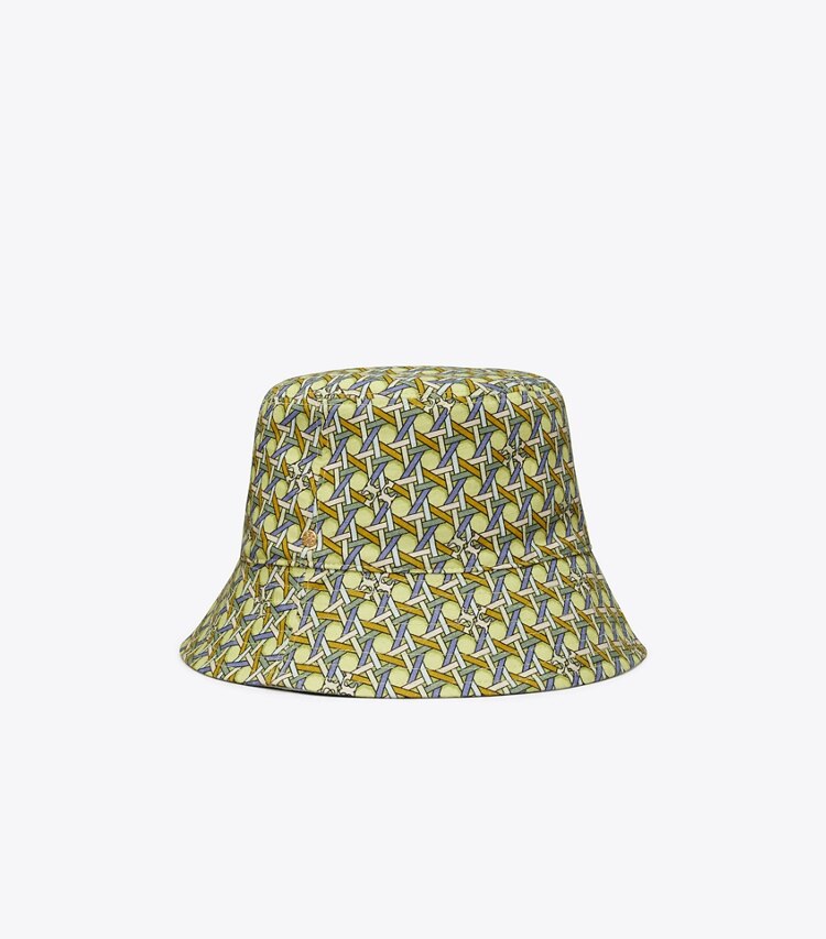 Tory Burch designer hats Reversible Short-Brim Basket-Weave Bucket Hat  in Multi front