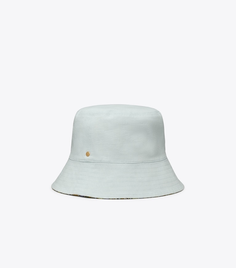 Tory Burch designer hats Reversible Short-Brim Basket-Weave Bucket Hat  in Multi front