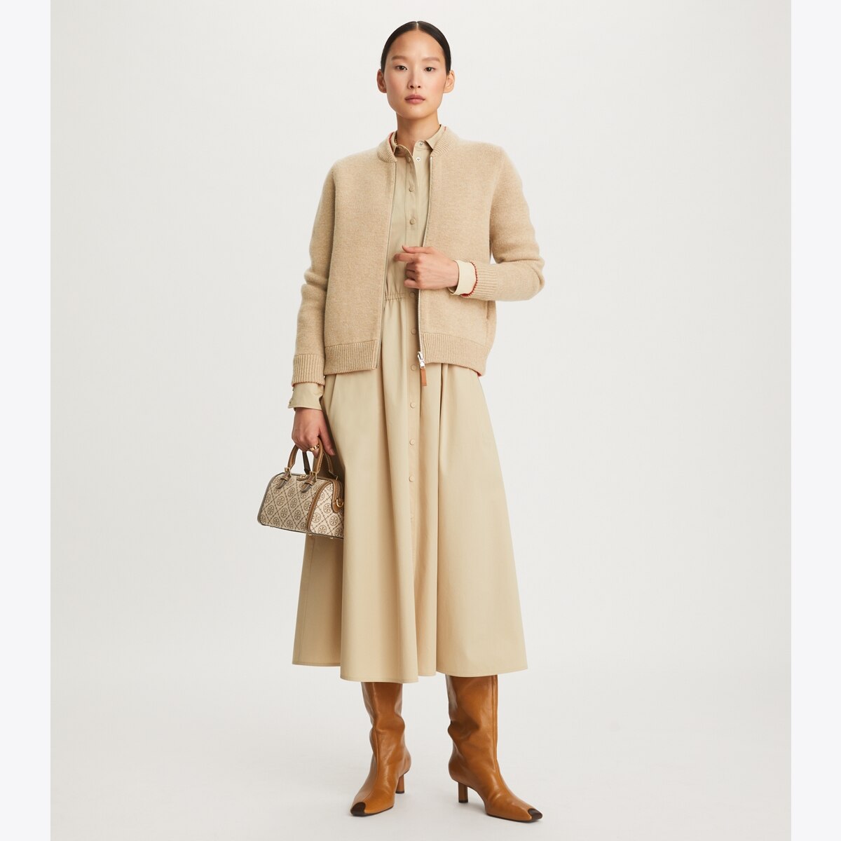 ジャケット・アウター sheller Brilliant bicolor cardigan beige ジャケット・アウター sheller Brilliant bicolor cardigan