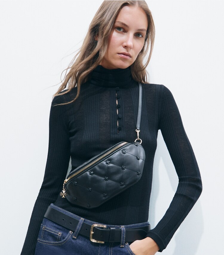 Tory Burch diseñador riñoneras Riñonera Bunny Knot en BLACK accesorio en modelo