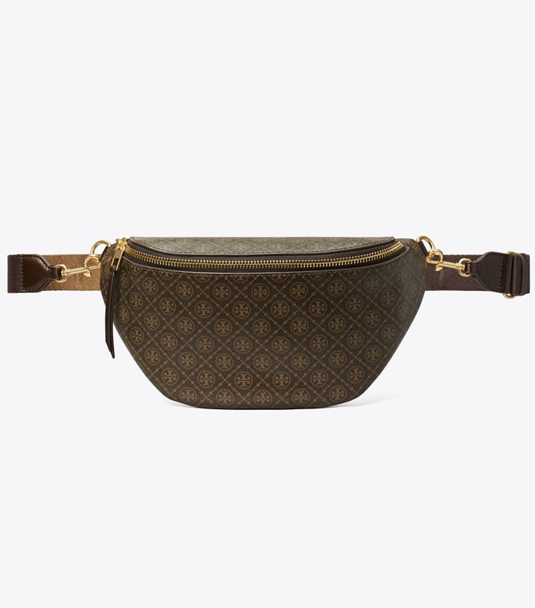 Tory Burch diseñador riñoneras Riñonera con monograma de T de lona revestida en French Press adicional