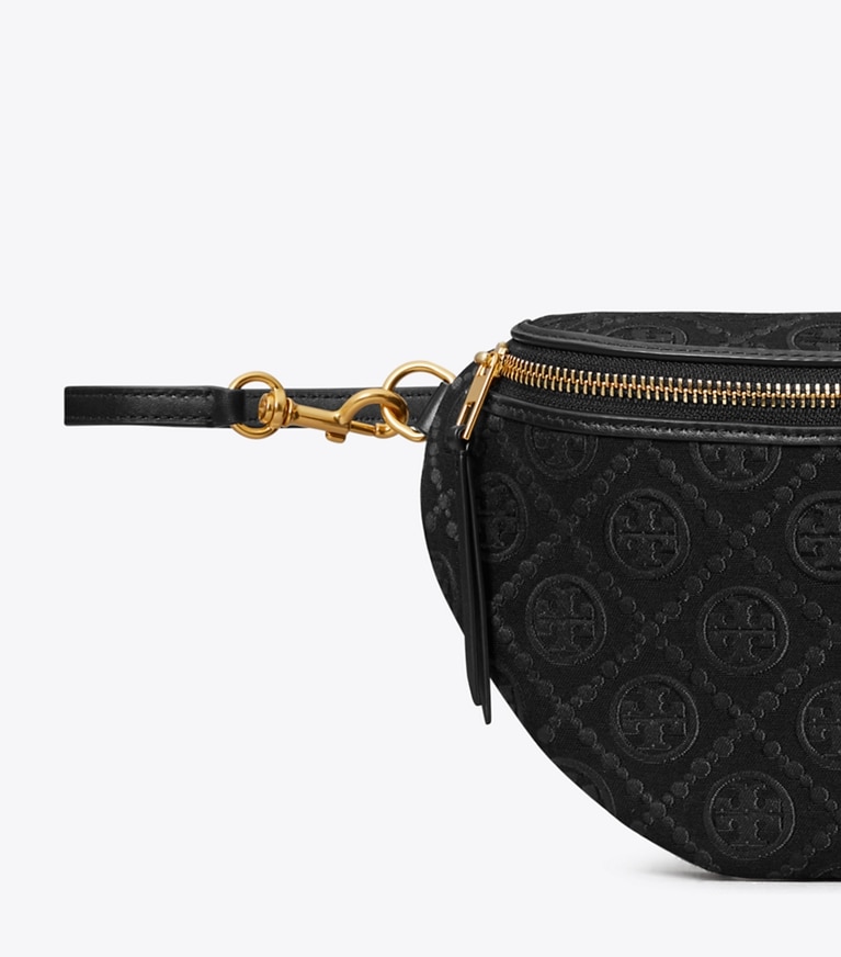 Tory Burch diseñador riñoneras Riñonera con monograma de T en Black detalle