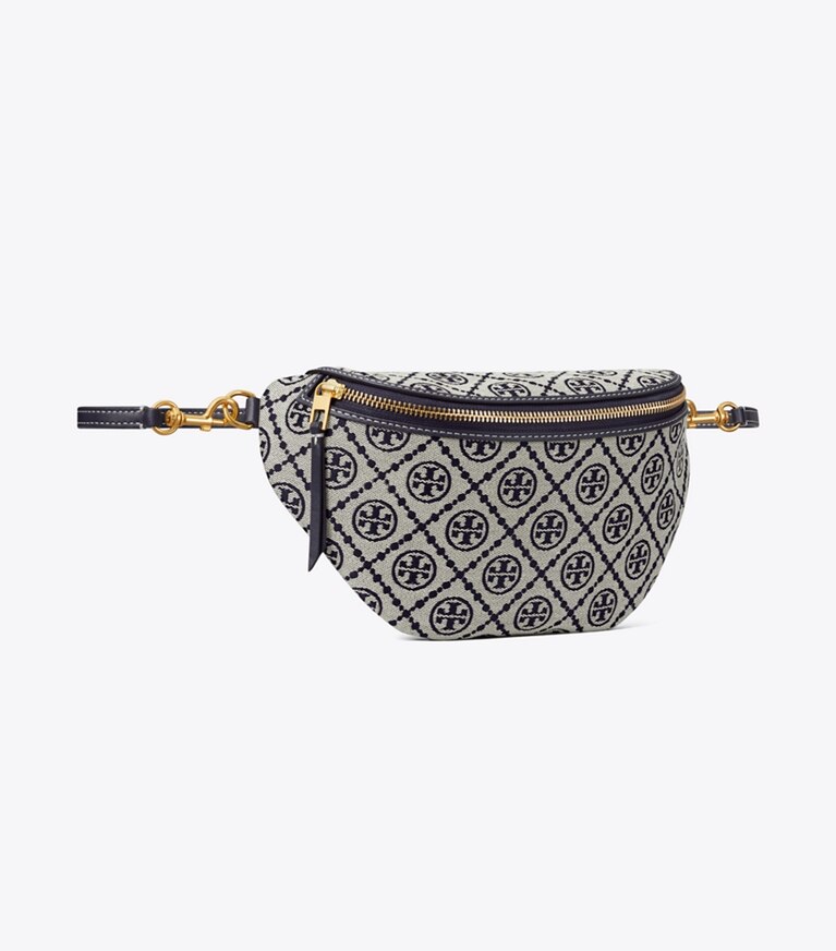 Tory Burch diseñador riñoneras Riñonera con monograma T en Tory Navy ángulo