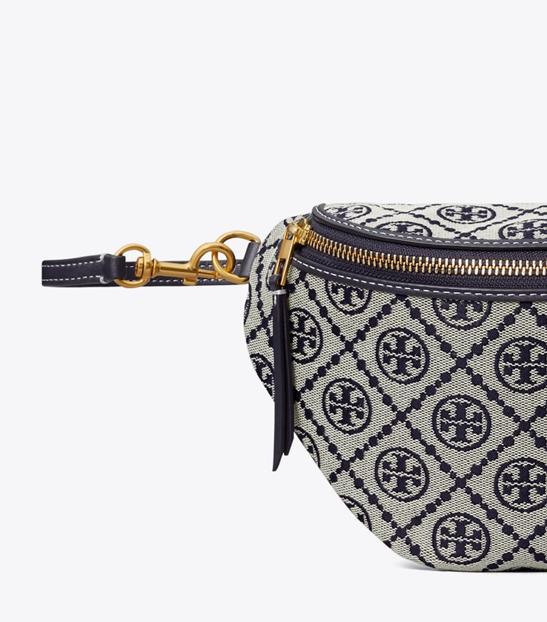 Tory Burch diseñador riñoneras Riñonera con monograma T en Tory Navy detalle