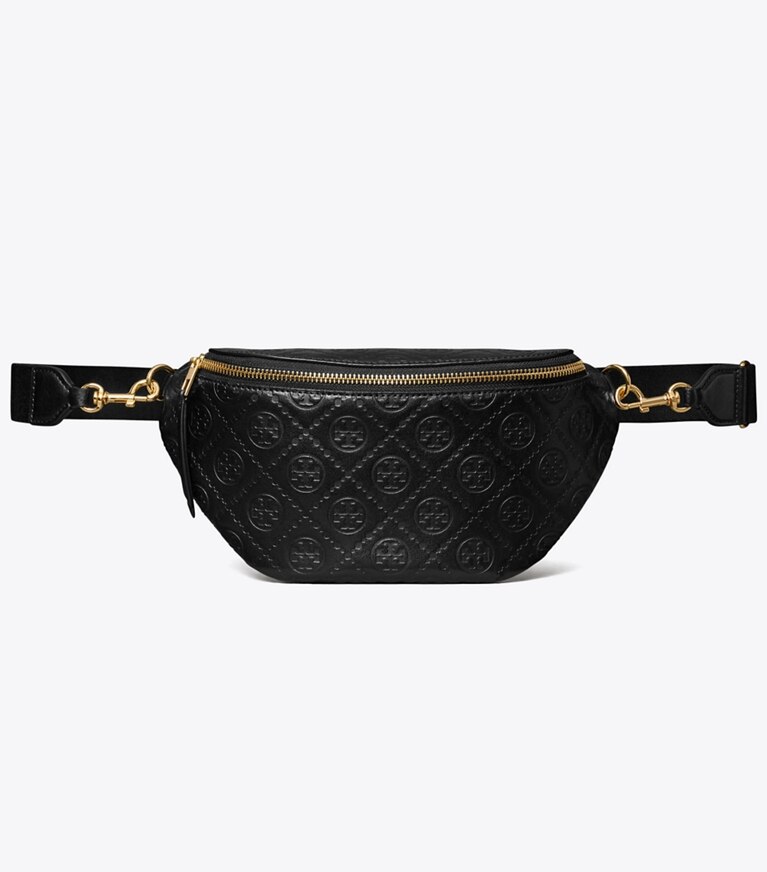 Tory Burch diseñador riñoneras Riñonera de piel con monograma en T en Black adicional