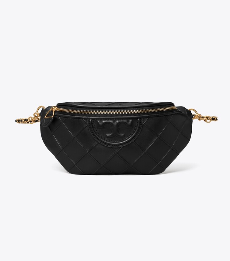 Tory Burch diseñador riñoneras Riñonera suave Fleming en Black frente