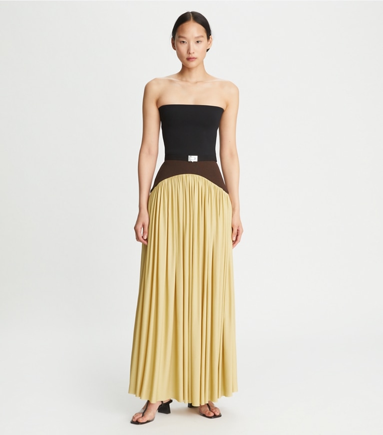 Tory Burch designer jackets Ribbed Bandeau in Black front