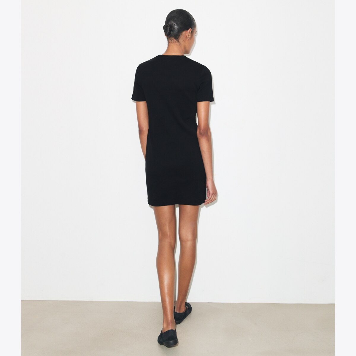 strapless open back dress The Ribbed Midi T-Shirt Dress Black – Olive & Tuesday main image 0