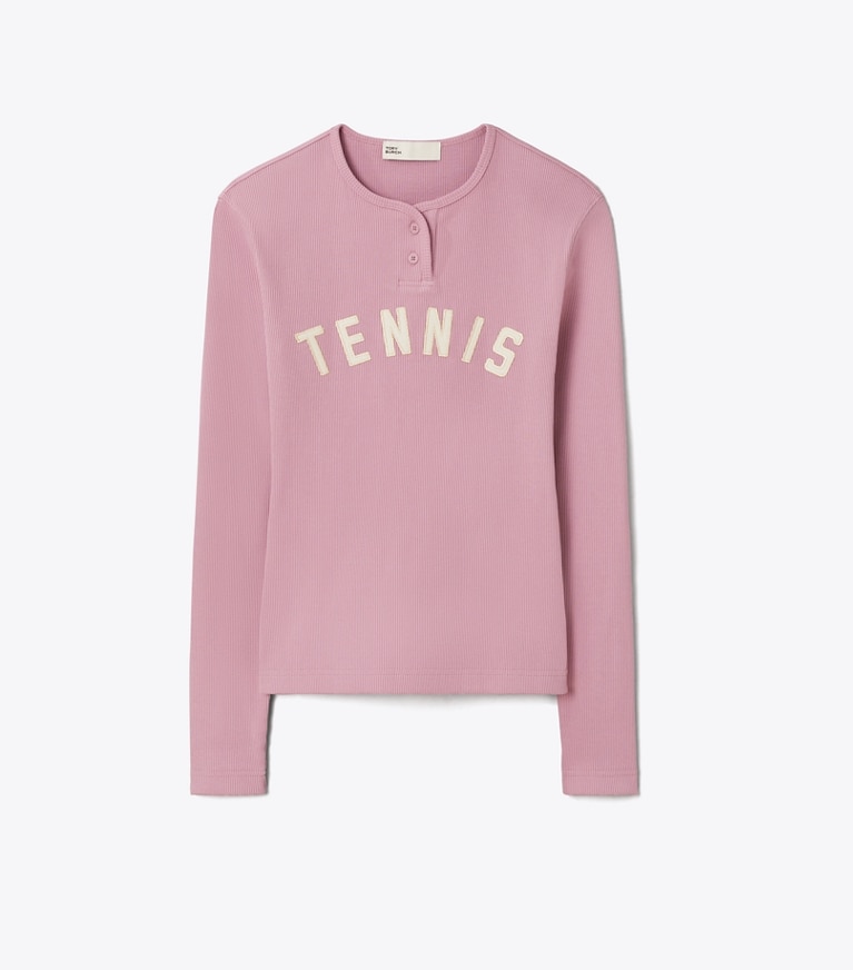 Ribbed Cotton Tennis Henley