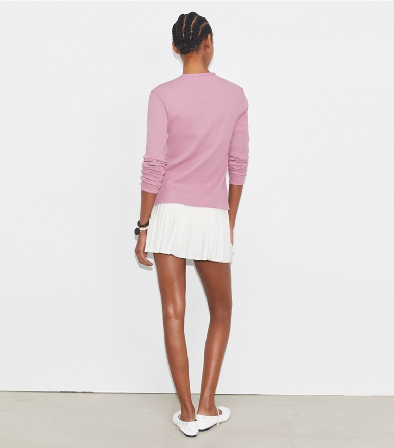 Ribbed Cotton Tennis Henley