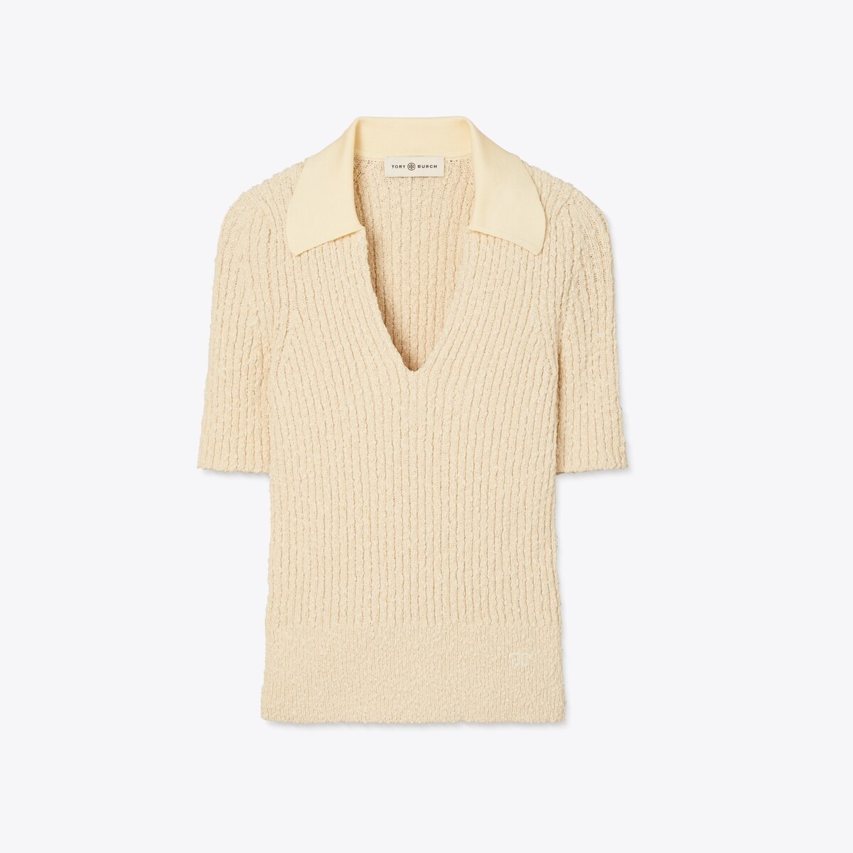 Ribbed Knit Polo: Women's Designer Sweaters | Tory Burch