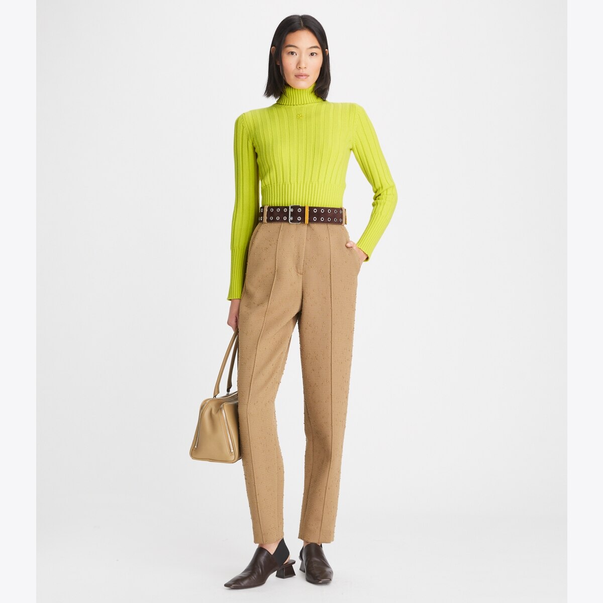 タグ付き新品　louren  turtle neck rib knit キャメル 3882_32c8313afe-17827-1002-