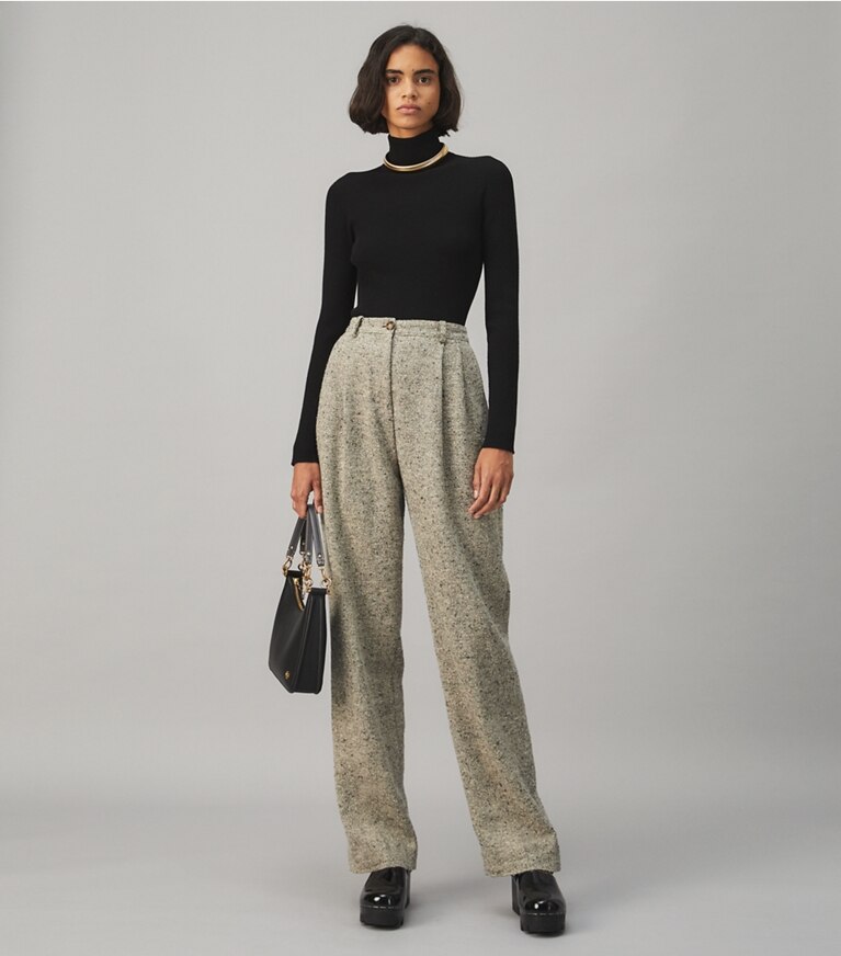 Tory Burch designer sweaters Ribbed Knit Turtleneck in BLACK front