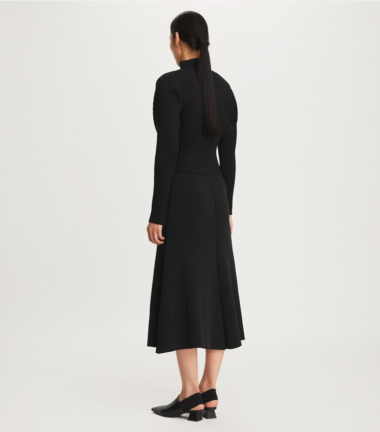 Tory Burch designer bottoms Ribbed Skirt in Black front