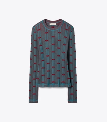 ニット/セーター Tory Burch  Tapestry Jacquard Sweater Tory Burch Tiger Jacquard Sweater Wool Blend Knit Medium | eBay