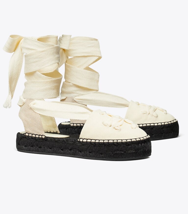 Tory burch hot sale lace up espadrilles