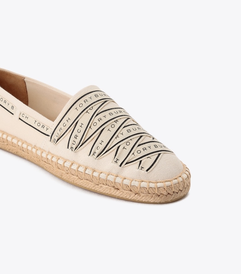 Tory Burch designer エスパドリーユ リボン エスパドリーユ in New Ivory / New Ivory / Perfect Black ディテール