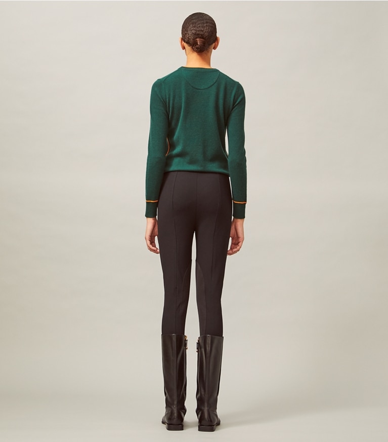 Tory Burch designer bottoms Riding Pant in Black front
